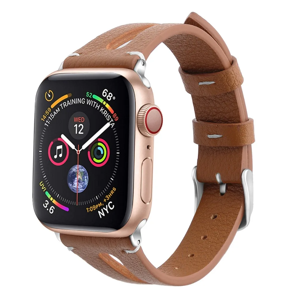 Кожаный ремешок для iWatch Series 4 3 2 браслет Apple Watch кожаный 38 мм 42 из натуральной кожи