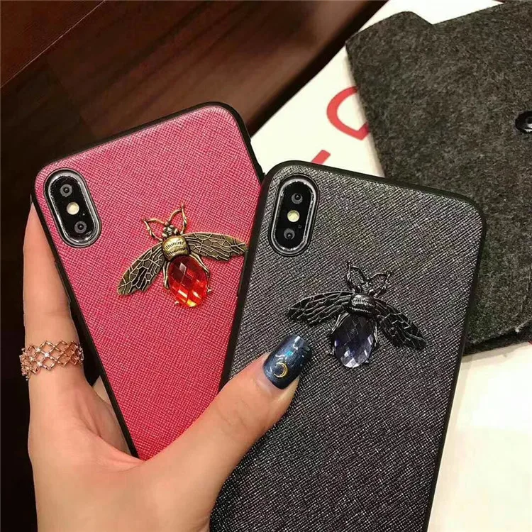 Luxury Fashion brand Diamond Bee Glitte with Bracelet case for iphone 6 S 7 8 plus X XR XS Max 7plus 8plus cute back cover capa |