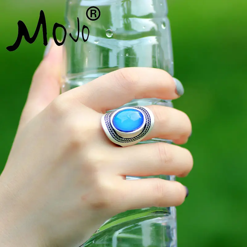 Mojo, высокое качество, винтажное, меняющее цвет, кольцо для настроения, овальное, Сменное кольцо, кольцо контроля температуры для мужчин, MJ-RS020