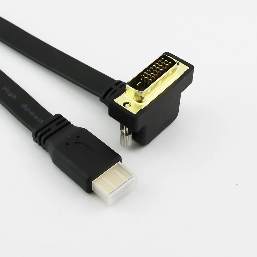 1x30 см/1 фут HDMI штекер к DVI 24 + 1 контактный Прямоугольный 1080P видео конвертер плоский