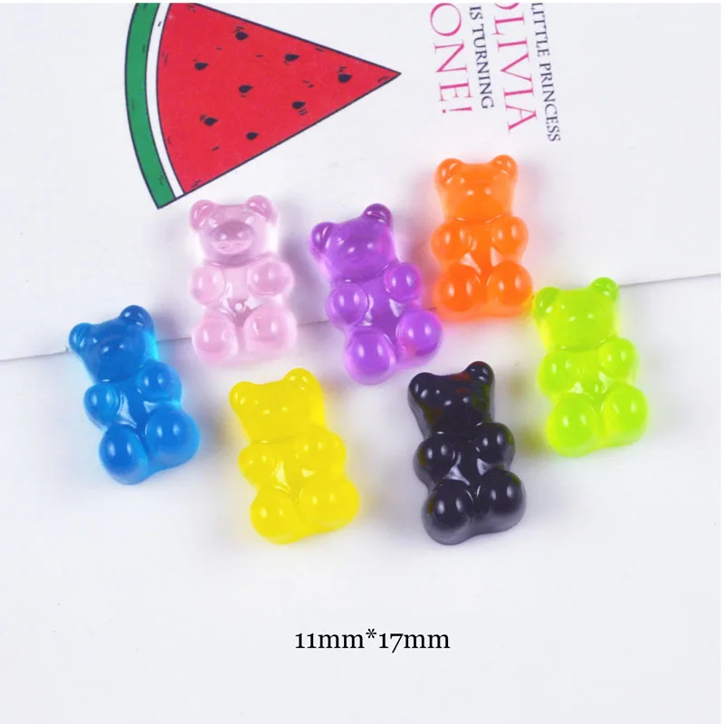 10 шт. Горячая Конфета медведь милые украшения из смолы DIY патч результаты Gummy