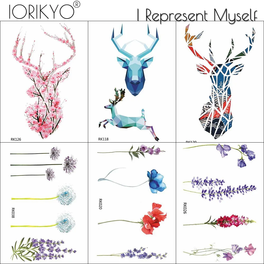 IORIKYO женская модная красивая татуировка цветок ветка руки искусство временная