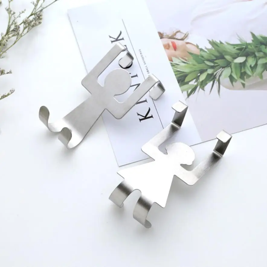 Stainless Steel Lovers Shaped 2Pcs Hooks Kitchen Hanger Clothes Storage Rack Tool dropship 18jun7 | Дом и сад