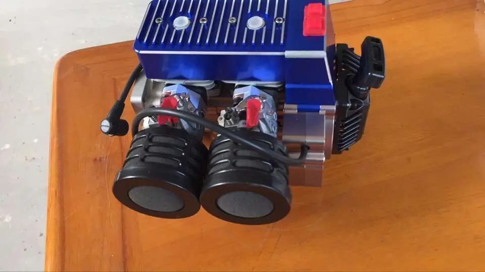 60CC газ 2 цилиндра двигатель может для KM HPI Baja Losi 5ive-T DBXL 5ive-B RC