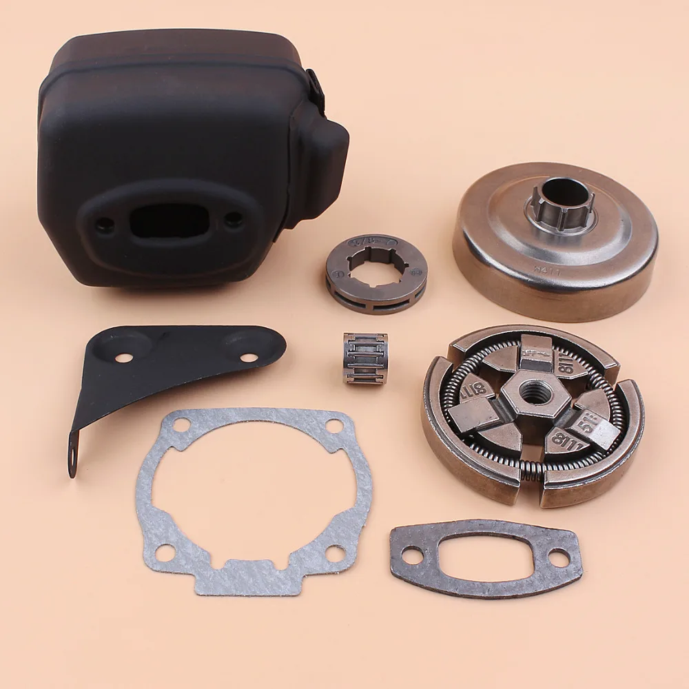 Muffler Exhaust 3/8&quot Clutch Drum Sprocket Rim Gasket Kit Fit HUSQVARNA 51 55 Rancher Gas Chain Saws Spares | Инструменты