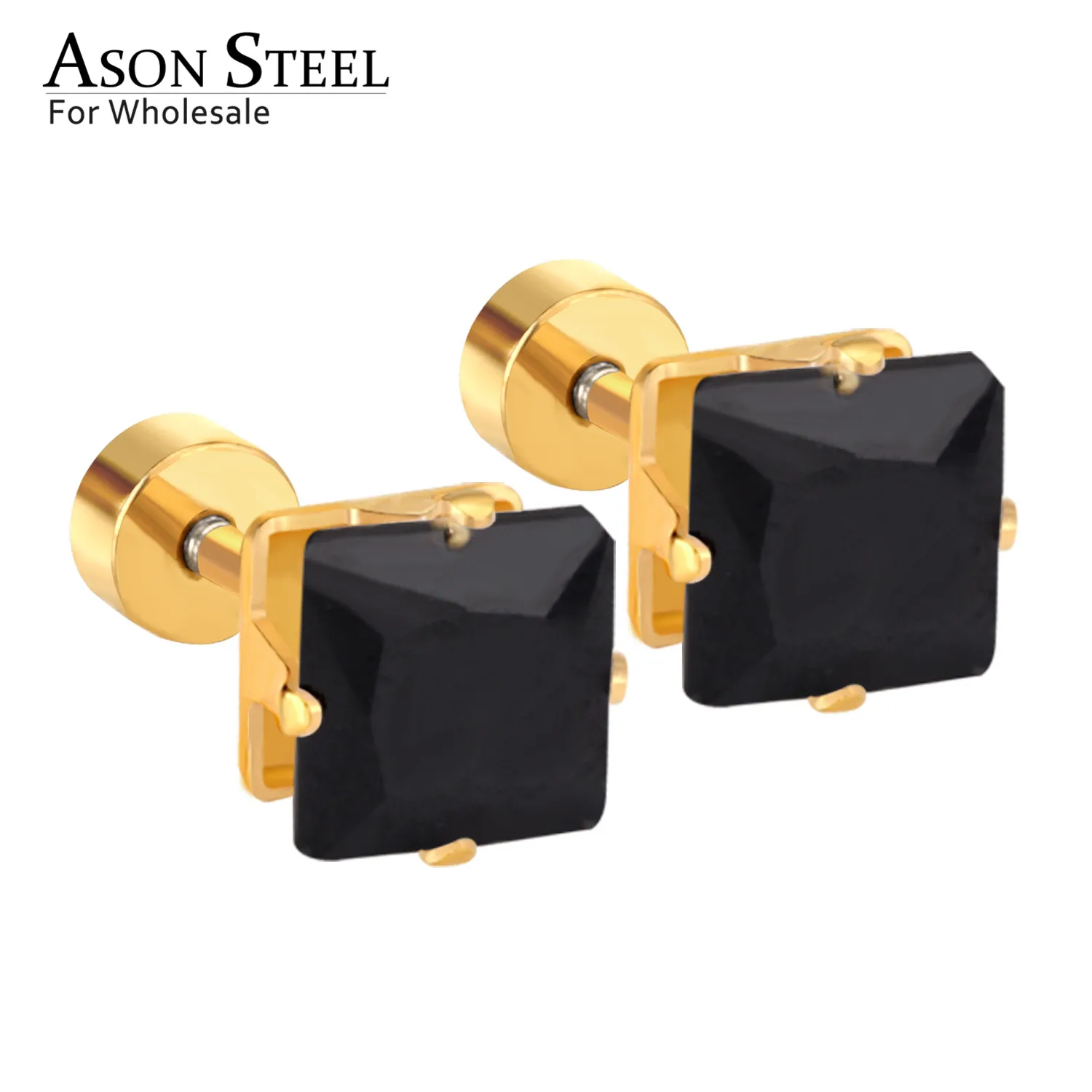 ASONSTEEL 6 мм 316L квадратная нержавеющая сталь AAA CZ ювелирные изделия серебряный цвет