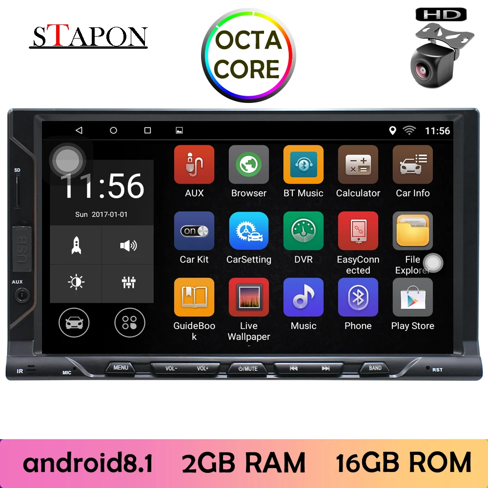 STAPON 7 дюймов Android8.0 для VW автомобиля MP5 2GRAM WiFi Bluetooth GPS RDSFM рулевое 7108|MP4 и плееры авто|