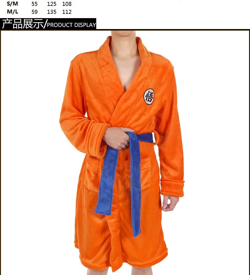 Взрослый банный халат Dragon Ball Son Goku косплей костюм купальный халат с рисунком плюшевый халат для женщин и мужчин пижамы с героями мультфильмов