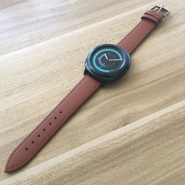 Кожаный ремешок для часов Samsung galaxy watch 20 мм 22 42 46 Gear sport S2 S3 Классический Frontier Band huami