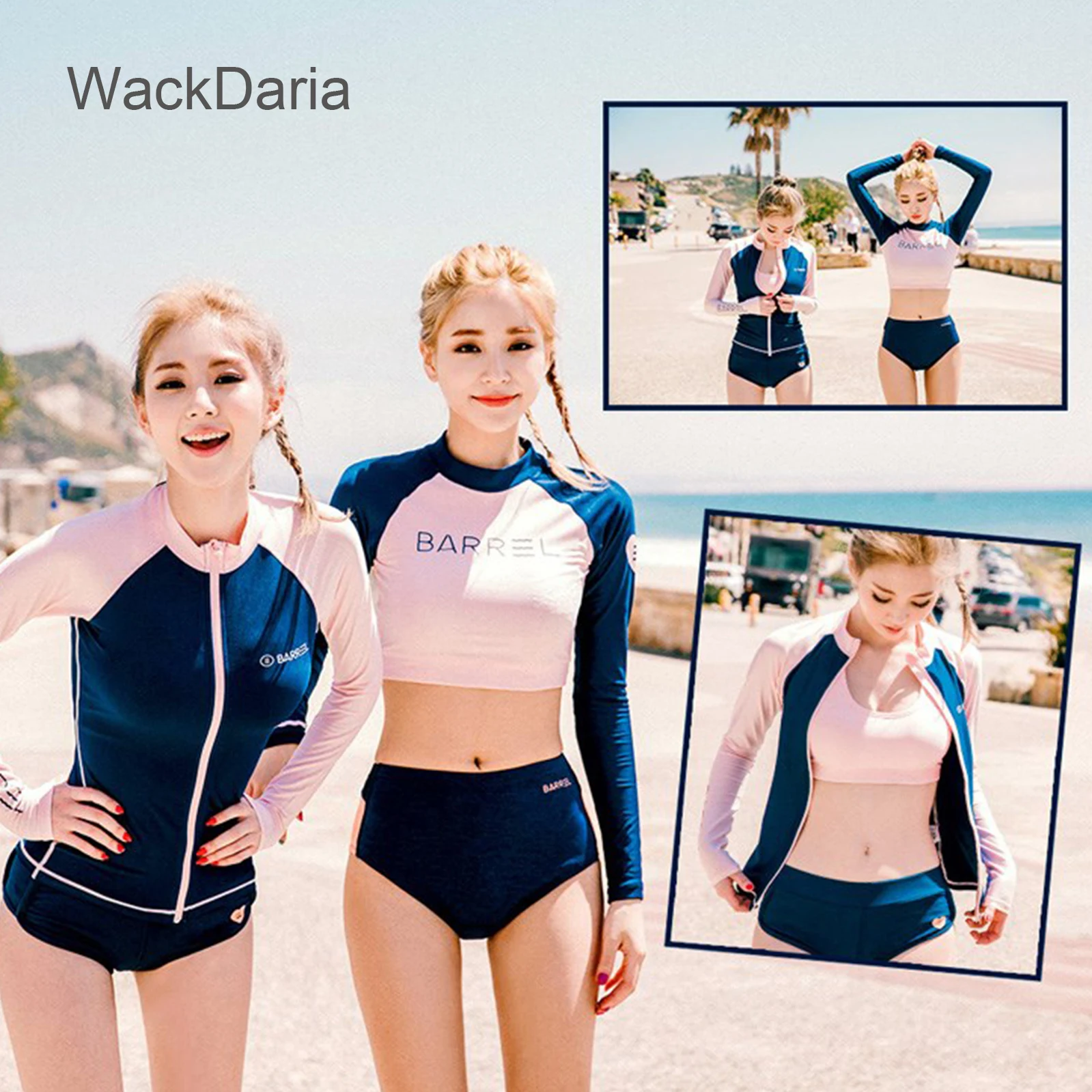Новый комплект бикини WackDaria с длинными рукавами и надписью высококачественный