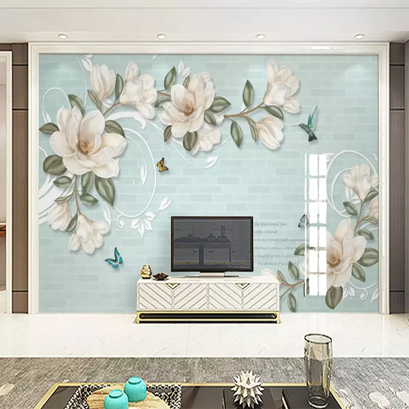 Пользовательские 3D европейские современные ручная роспись цветок магнолии