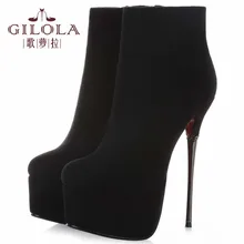 GILOLA/женские ботильоны на очень высоком каблуке 16 см и платформе