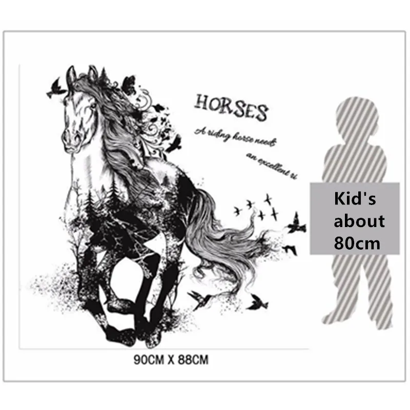 Чернильная моющаяся краска черная Беговая наклейка &quotлошадь&quot настенные