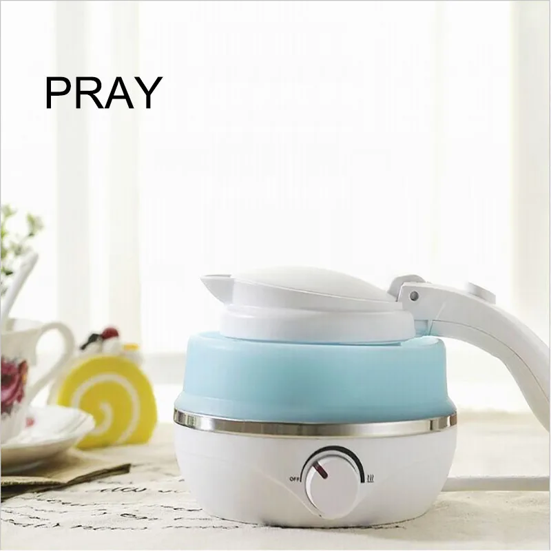 PRAY 110V US Taiwan Japan Canada Small Capacity Portable Mini Silica Gel Folding Travel Household Water Bottle Electric kettle | Бытовая