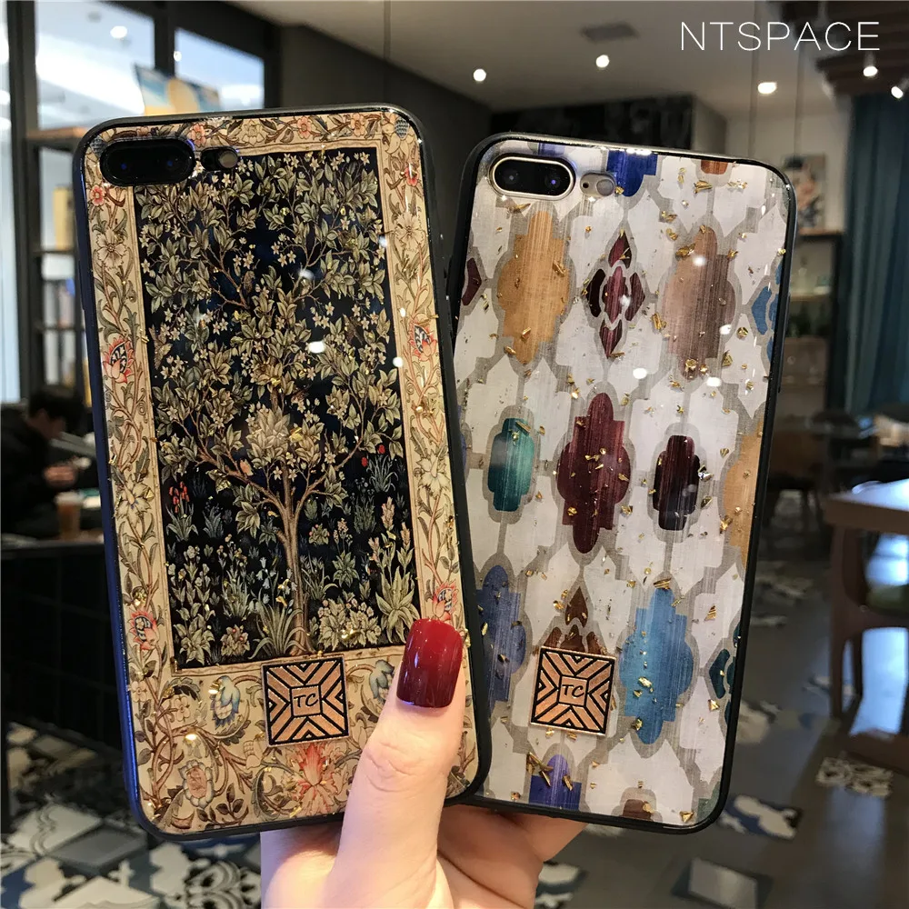 Блестящие телефонные чехлы с золотой фольгой для iPhone 12 11 Pro Max Mini XS XR X 8 7 6 6s Plus SE 2020