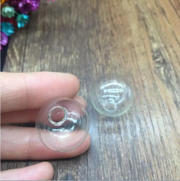 100pcs/lot 6mm 8mm 10mm 12mm 14mm 16mm 18mm 20mm 22mm 25mm Round ball Shape globe Glass Bubble Vial Bottle pendants jewelry