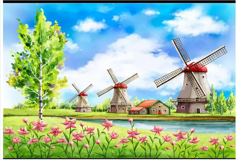 Custom 3d tv wallpapers and backgrounds murals Modern ceramic tile mural TV setting wall scenery wallpaper for living room | Обустройство