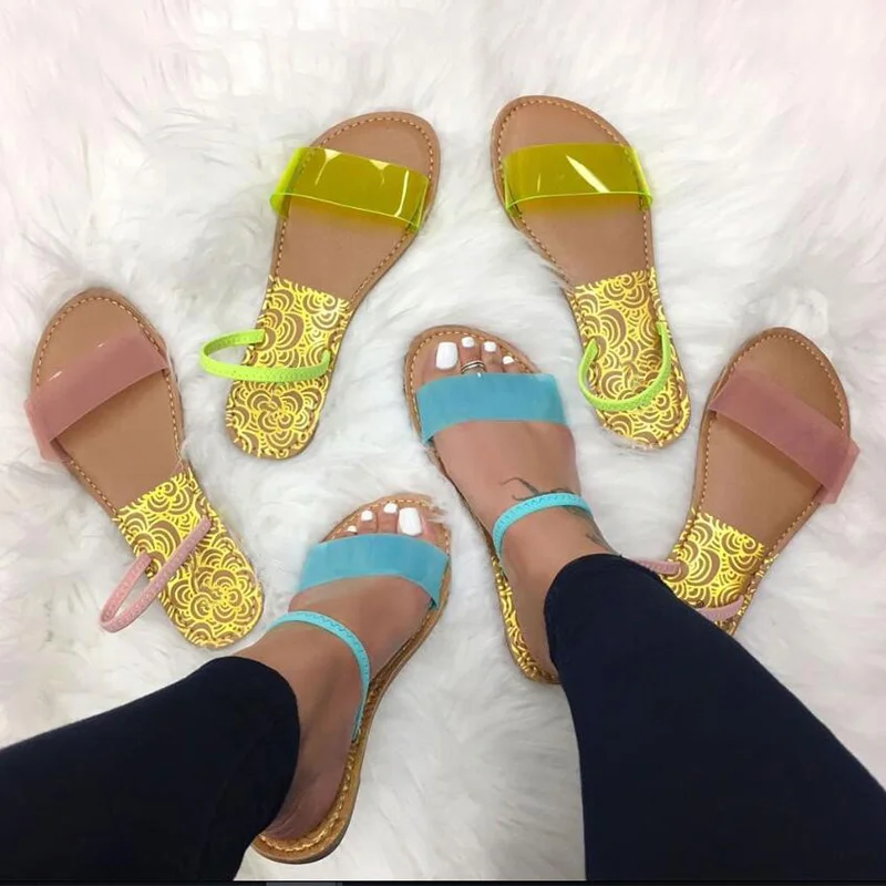 2019 женские сандалии сланцы прозрачного пластика мягкие шлепанцы с эластичными