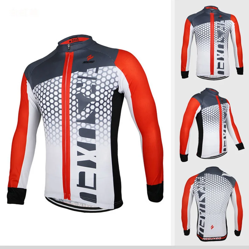 ARSUXEO Vélo футболка Джерси Команда Pro Весна с длинным рукавом MTB велосипеда одежда Для мужчин велосипед Костюмы Uniformes De Ropa Ciclismo Hombre