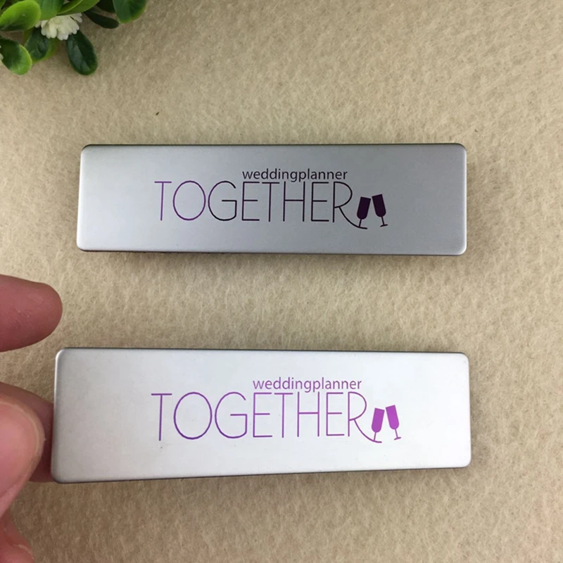 14 шт. лазерный Магнитный значок с металлической пластиной из нержавеющей стали 70