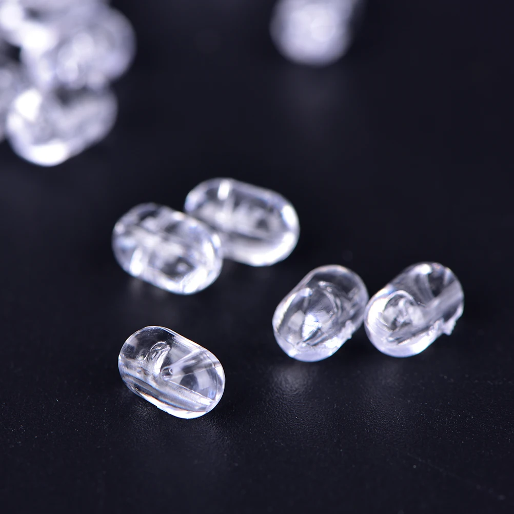 100 шт./пакет пластиковые прозрачные овальные бусины для рыбалки 5*8 мм двойные