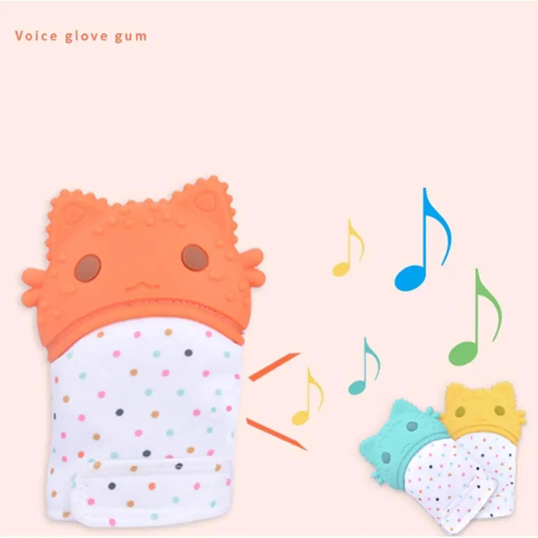 1 шт. Детские Силиконовые перчатки для прорезывания зубов конфеты обертка звук