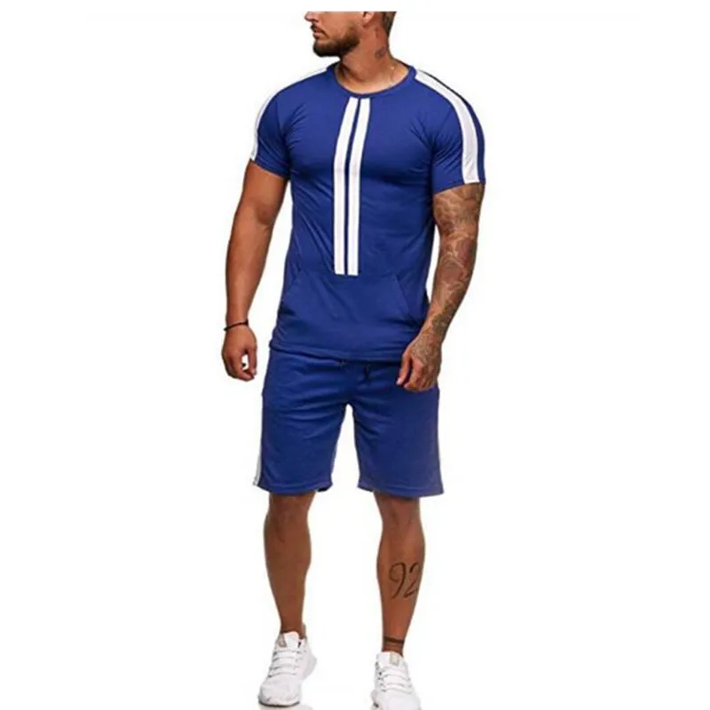 Новинка 2019 Модный популярный стиль повседневный спортивный костюм в полоску с