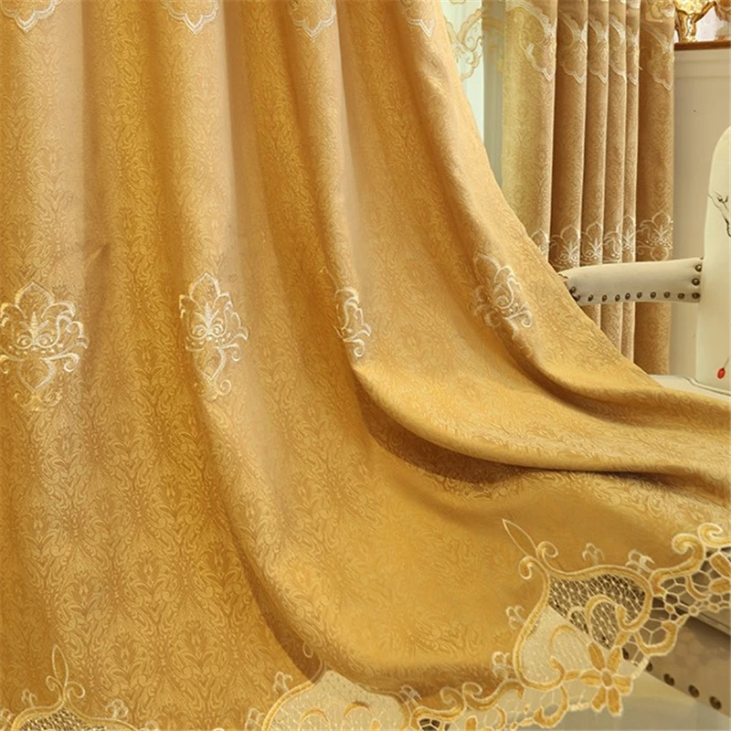 Новые роскошные европейские блестящие шторы коричневого/синего цвета для