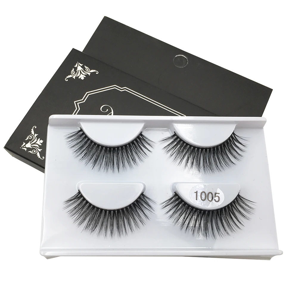 2 пары натуральных ресниц для макияжа норковые ресницы 3d волос Оптовая Продажа