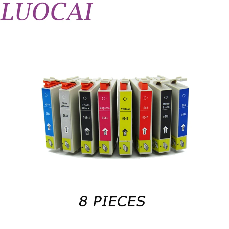 Картридж с чернилами 8X LuoCai совместимый Epson T0540 T0549 T0547 T0548 T0541 Stylus Photo R800 R1800 для