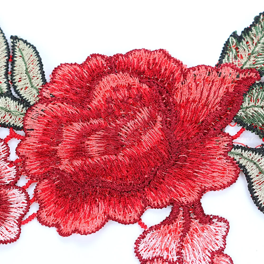 2 шт./компл. Розы Цветочный Воротник пришить патч и милой аппликацией значок