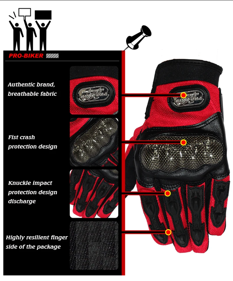 Езда племя мотоциклетные Прихватки для мангала Guantes зимой и летом заездов Luvas