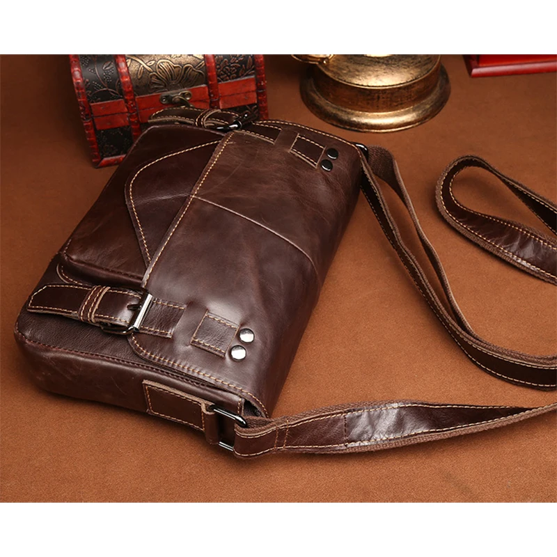 Мужская винтажная деловая сумка через плечо Повседневная мессенджер из