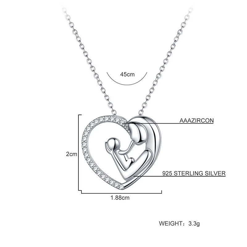Ожерелье женское из серебра 925 пробы с надписью Love Heart Mom Hold | Украшения и