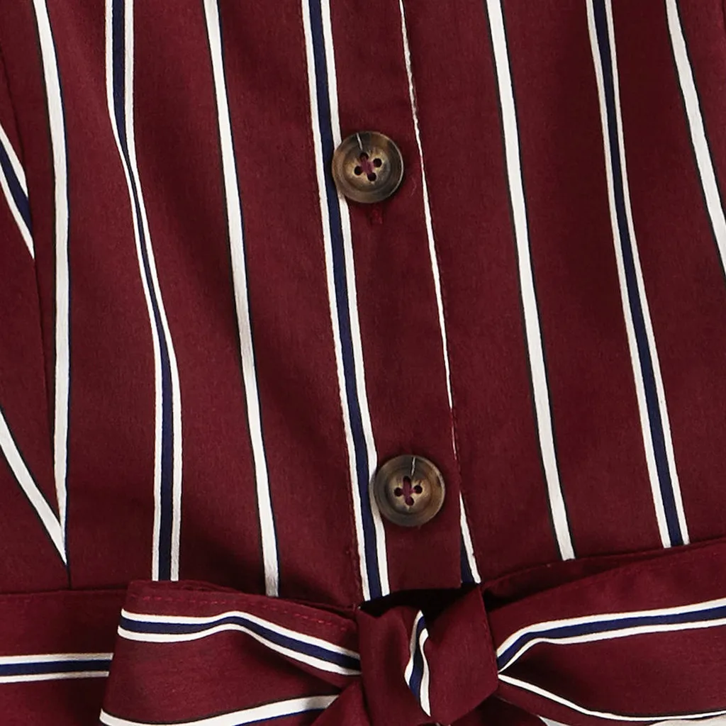 Женский полосатый топ на пуговицах с узлом спереди | Женская одежда