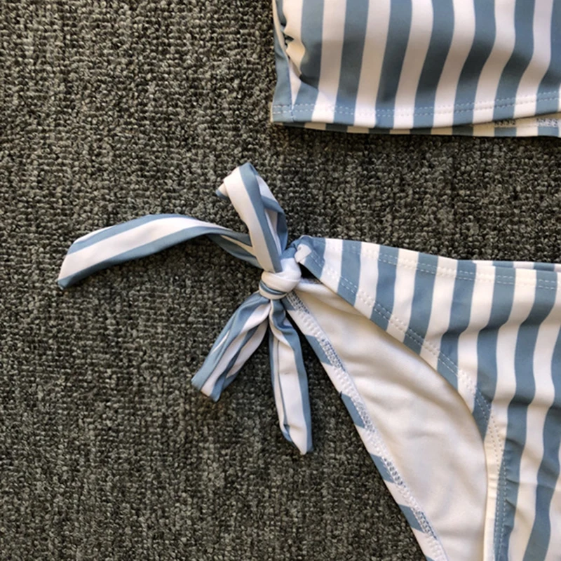 Сексуальные женские купальники в полоску комплект из 2 предметов пляжный