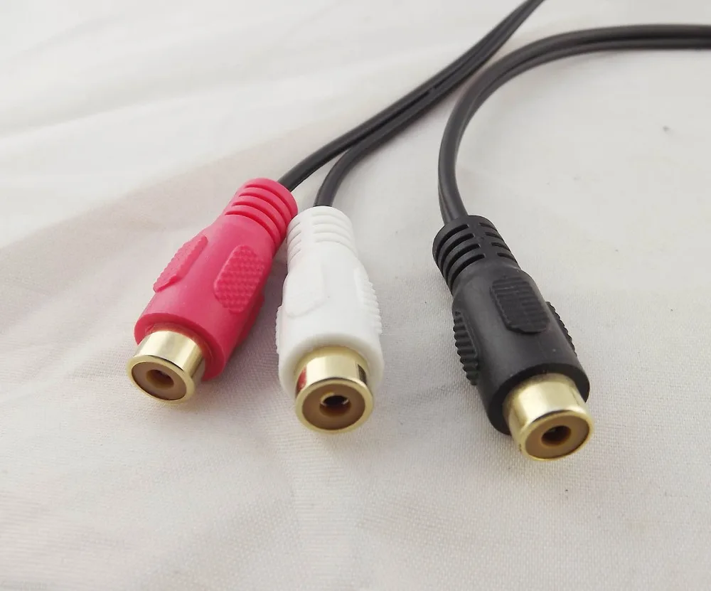 1 шт. RCA Phono Female To 2 Gold Video Audio Adapter Y сплиттер кабель 28 см|cable audio|female femalefemale to female |