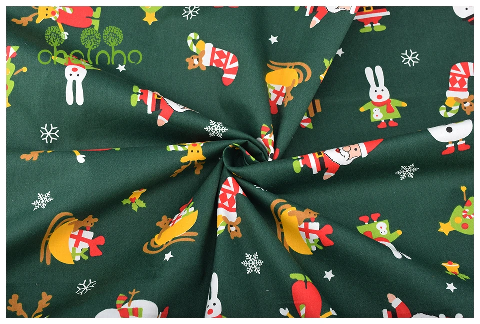 Chainho, 8 шт./лот, серия Merry Christmas, саржевая хлопковая ткань с принтом, Лоскутная Ткань для шитья и шитья, материал для детей и малышей