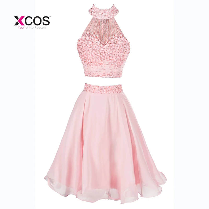 Платье на бретельках с бисером и жемчужинами два предмета платье для выпускного