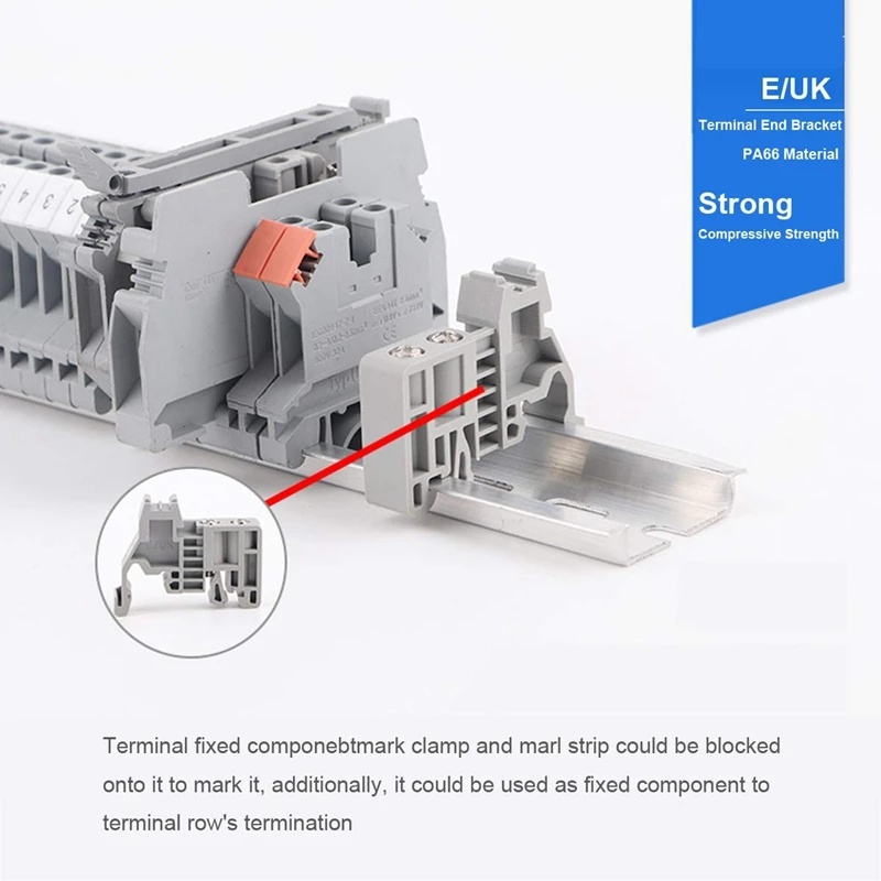 Клеммные блоки Din Rail комплект Uk 2.5N 12 Awg клеммные наземные фиксирующий мост