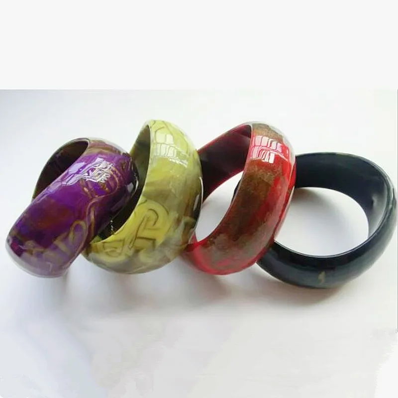 FishSheep винтажный большой резиновый Браслет манжета браслет для женщин новый