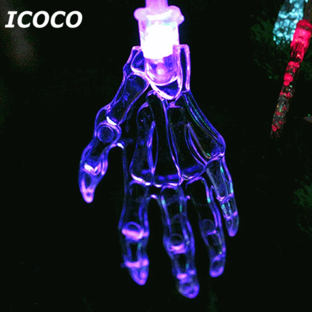 ICOCO 3. 9 футов Хэллоуин скелет ручная светодиодная гирлянда для дома сад вечеринка