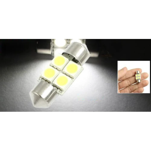 DC 12V 30mm 4 5050 SMD автомобильный внутренний купол гирлянда светодиодный свет белый 2