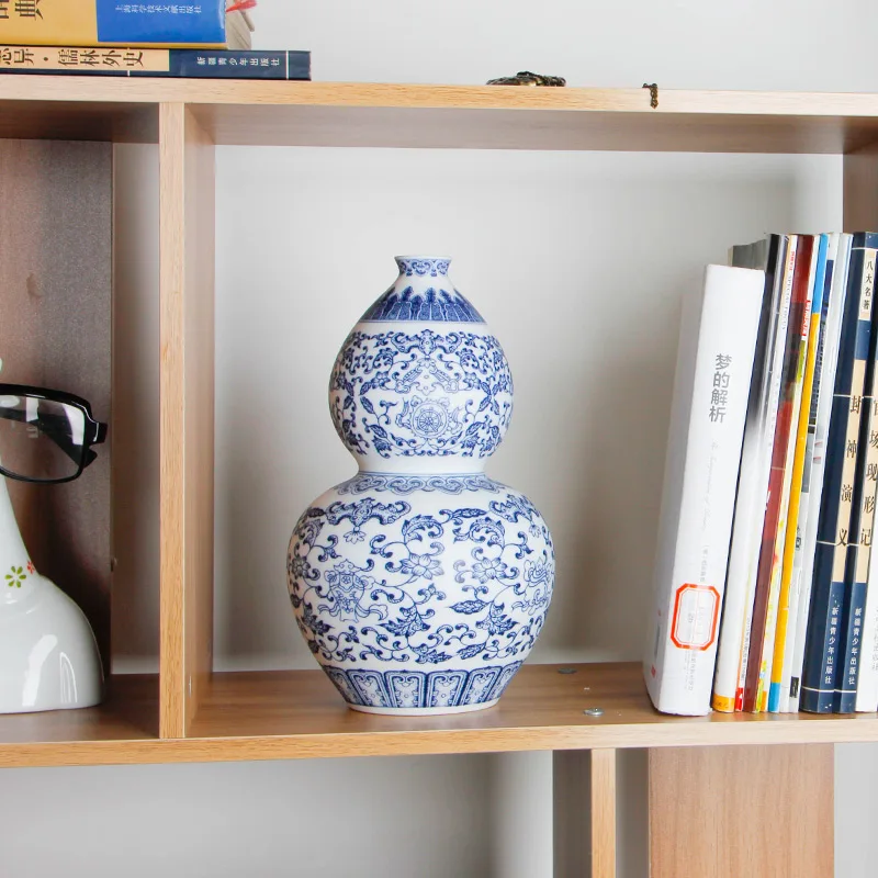Китайская Ваза Цзиндэчжэнь в виде яичной ракушки сине белая керамическая ваза из