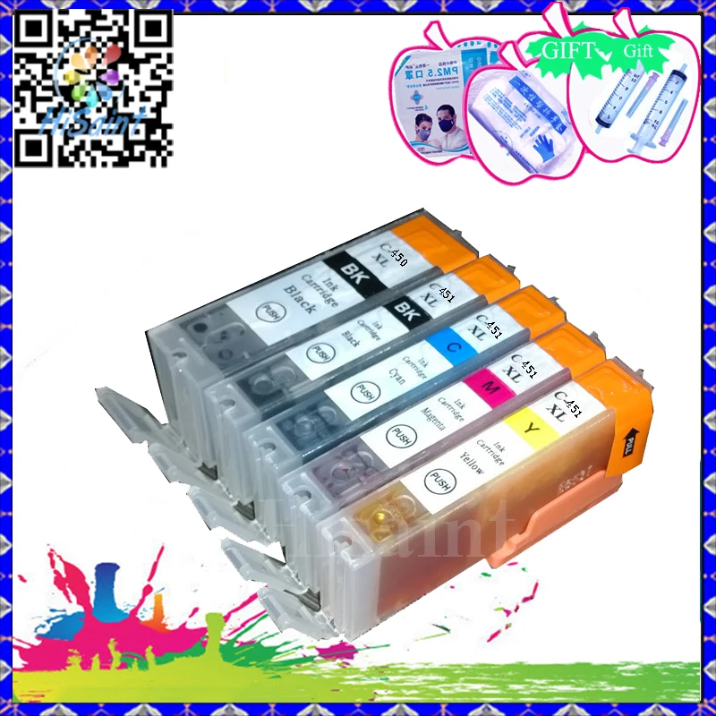 Hisaint 10 шт. PGI450 CLI451 чернильный картридж PGI 450XL CLI 451XL для Canon IP7240 MG5440 5540 5640 MX724 IX6840 MX924