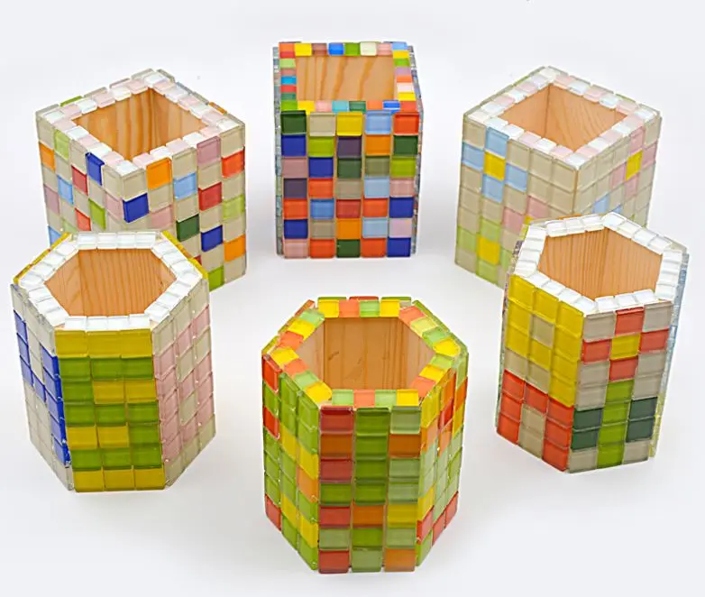 Коллекция 100 плитка для мозаики творчества квадратная стеклянная мозаичная