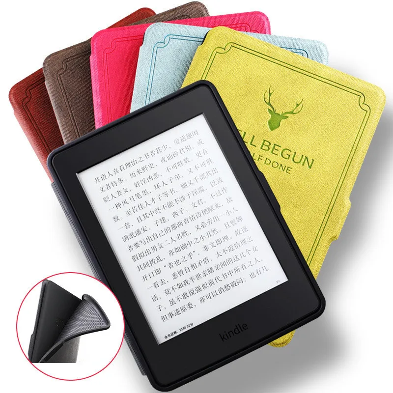 Магнитный чехол из искусственной кожи с принтом оленя для Amazon New Kindle 8-го поколения версия 6," Электронная книга мягкий чехол на заднюю панель+ пленка+ стилус