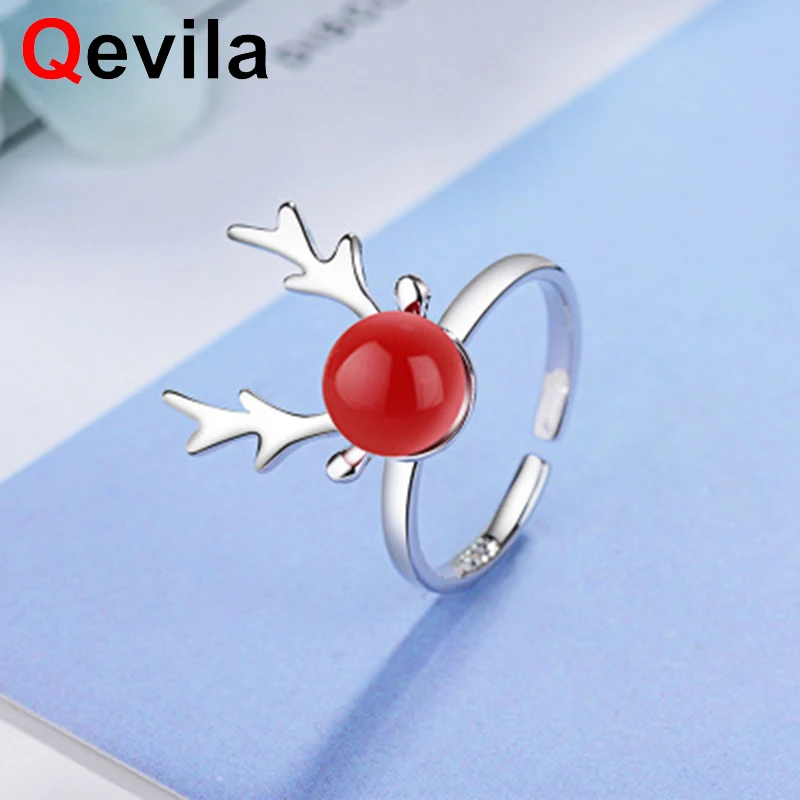 Qevila горячие модные открытые кольца для влюбленных S925 серебряные цвета с