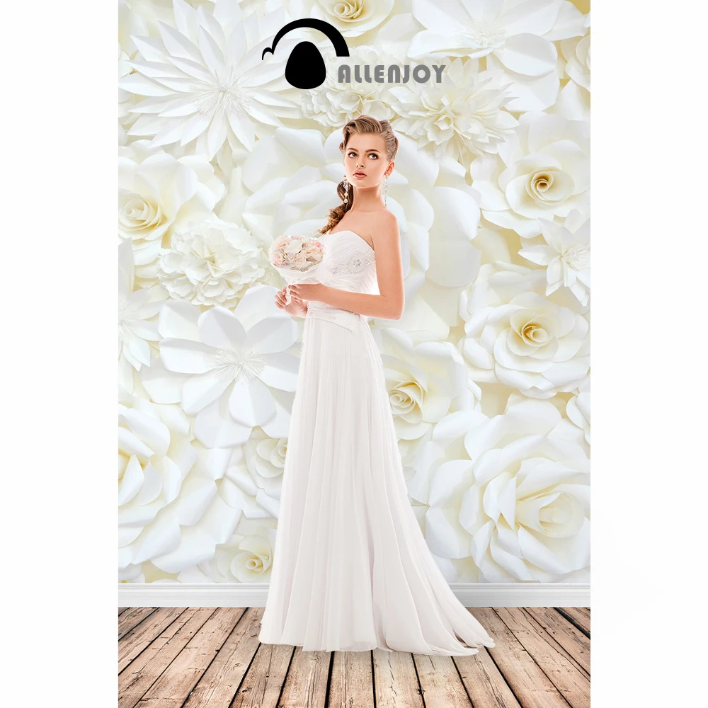 Фон для фотосъемки Allenjoy белый фон с изображением розы дерева Дня Святого