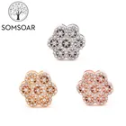 Somsoar ювелирные изделия Хрустальный цветок Снежинка горка амулеты подходят на 10 мм кожаный браслет для обертывания сетчатый Браслет на Рождество 10 шт.лот